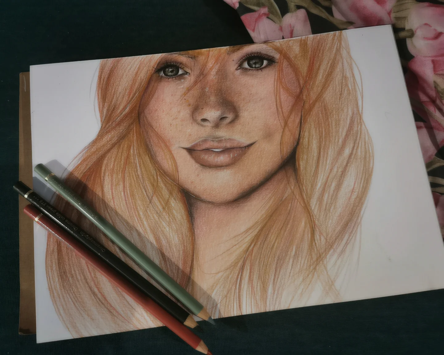 Portret kobiety w kredkach